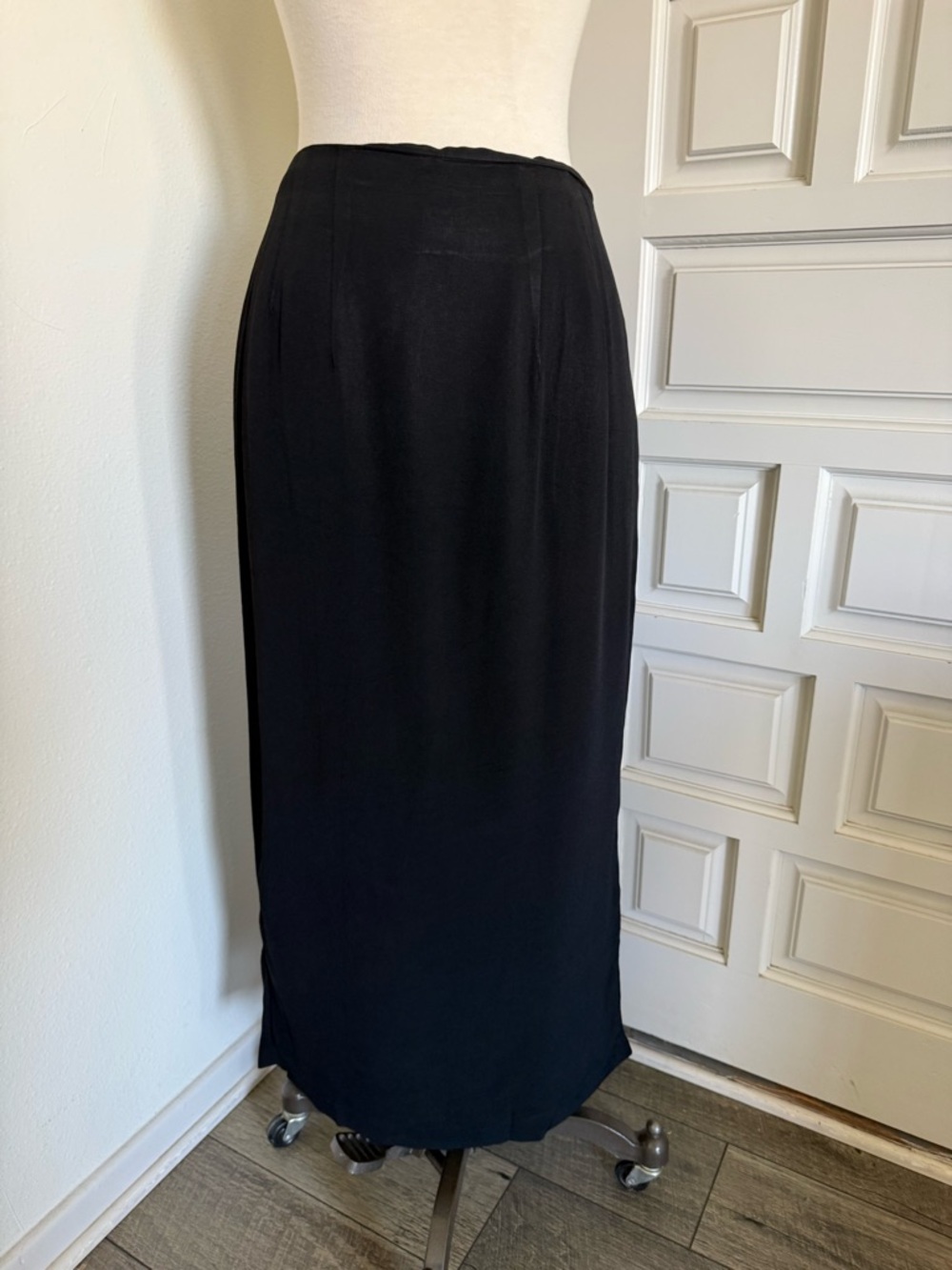 Carole Little Vintage Black Maxi Skirt Straight Sleek Long Silhouette